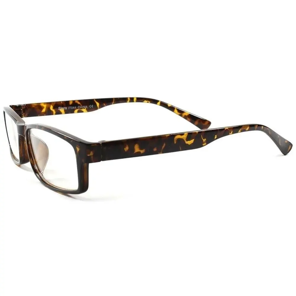 Black Tortoise Rectangle Clear Lens Fashion Glasses Unisex